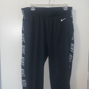 Nike joggers black with white logo